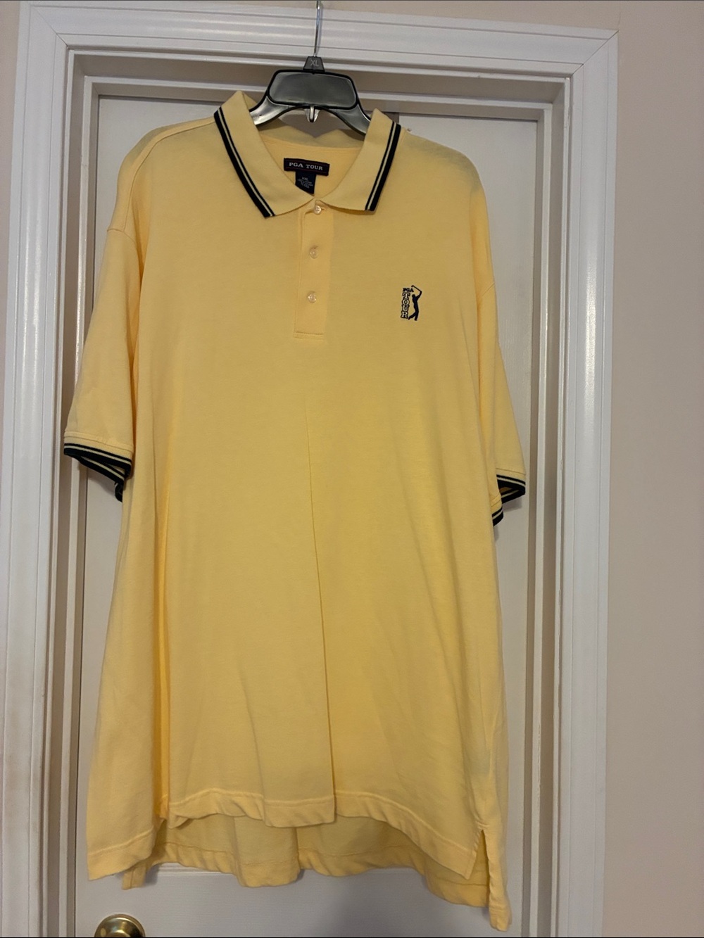 PGA Tour XXL Yellow Polo with Black Contrast Trim